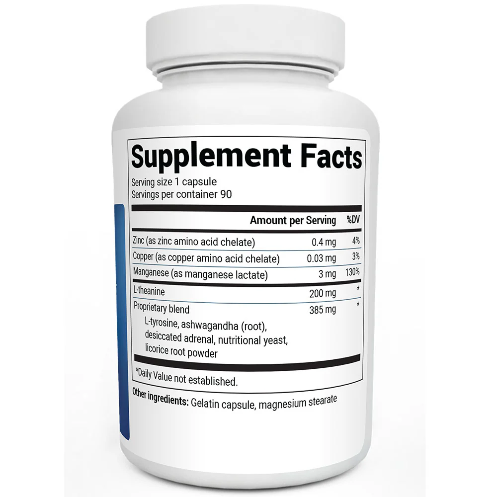 L-Theanine Adrenal Support – 200 mg of L-Theanine – 90 Capsules - Image 3