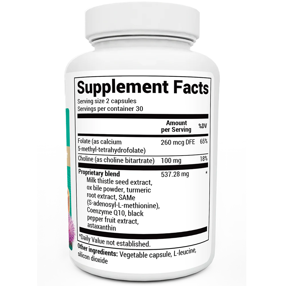 Liver Cleanse Detox Support with Milk Thistle, Ox Bile & Choline – 60 Vegetable Capsules - Image 3