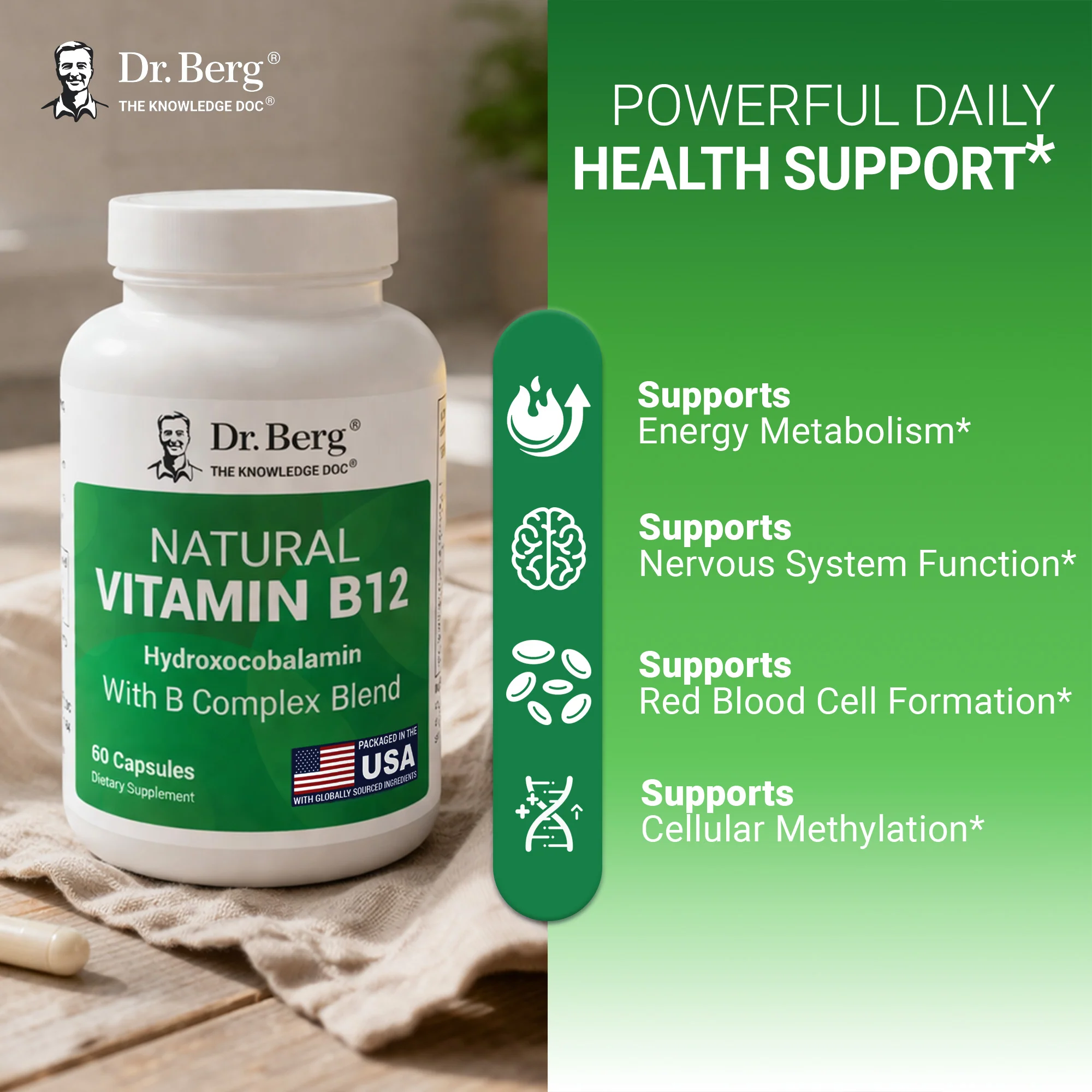 Natural Vitamin B12 – Hydroxocobalamin with B Complex Blend - Image 10