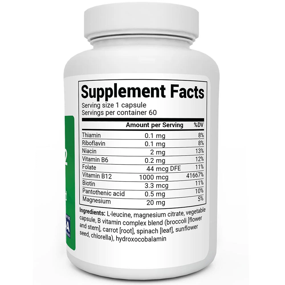 Natural Vitamin B12 – Hydroxocobalamin with B Complex Blend - Image 3