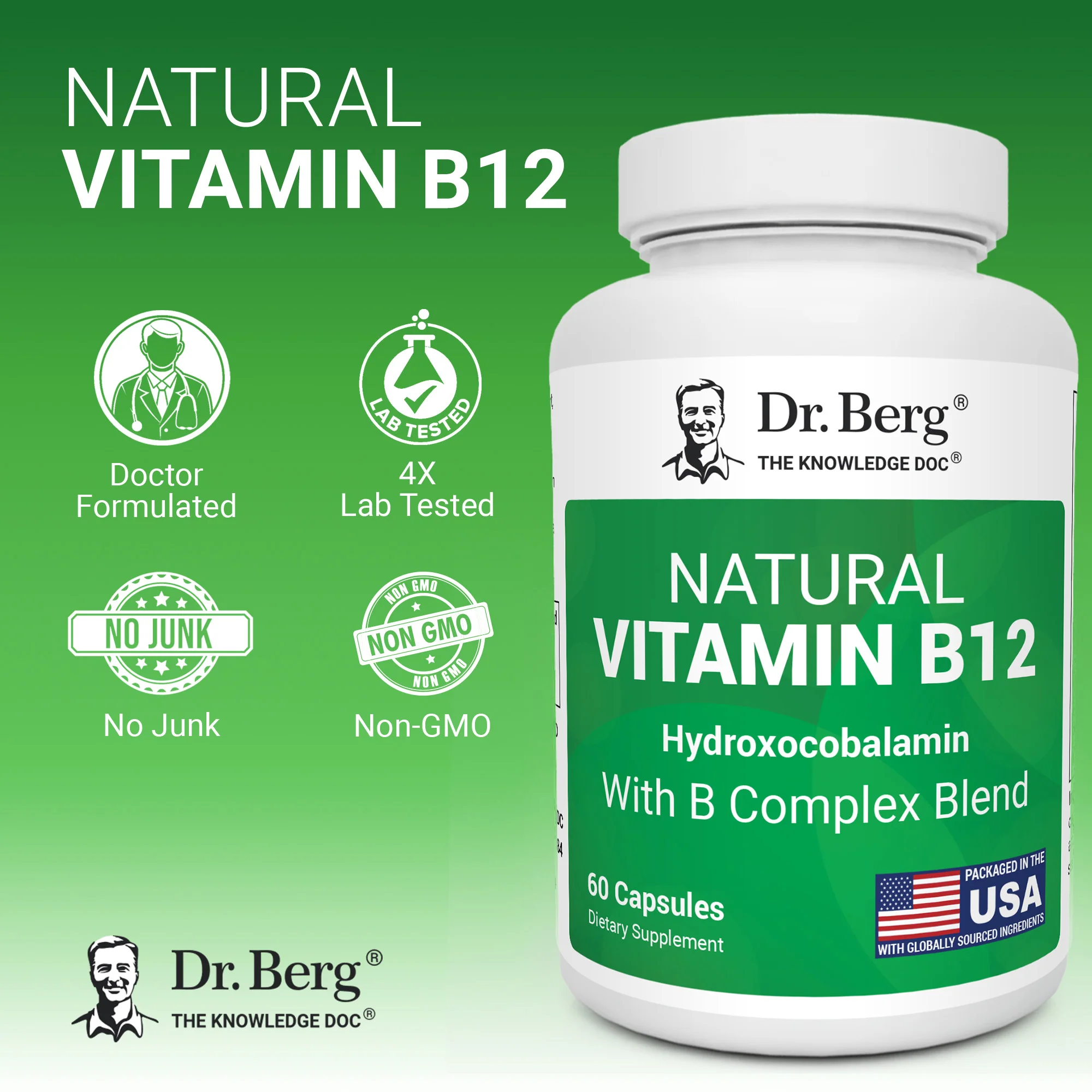 Natural Vitamin B12 – Hydroxocobalamin with B Complex Blend - Image 6