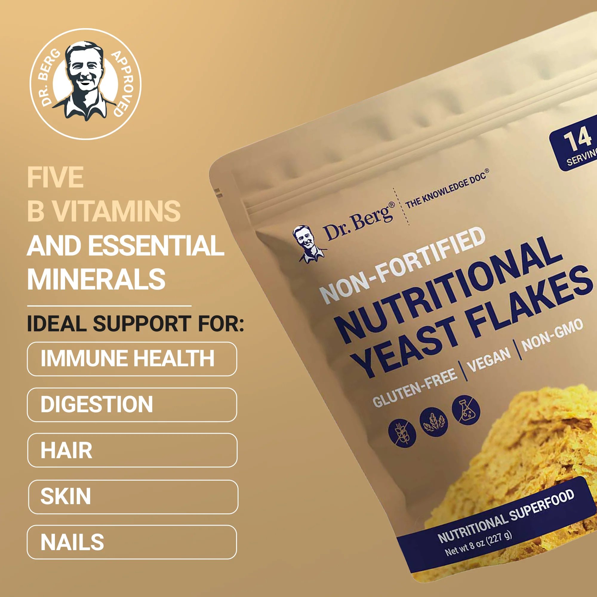 Nutritional Yeast Flakes Gluten-Free, Vegan, non-GMO – 8 oz - Image 3