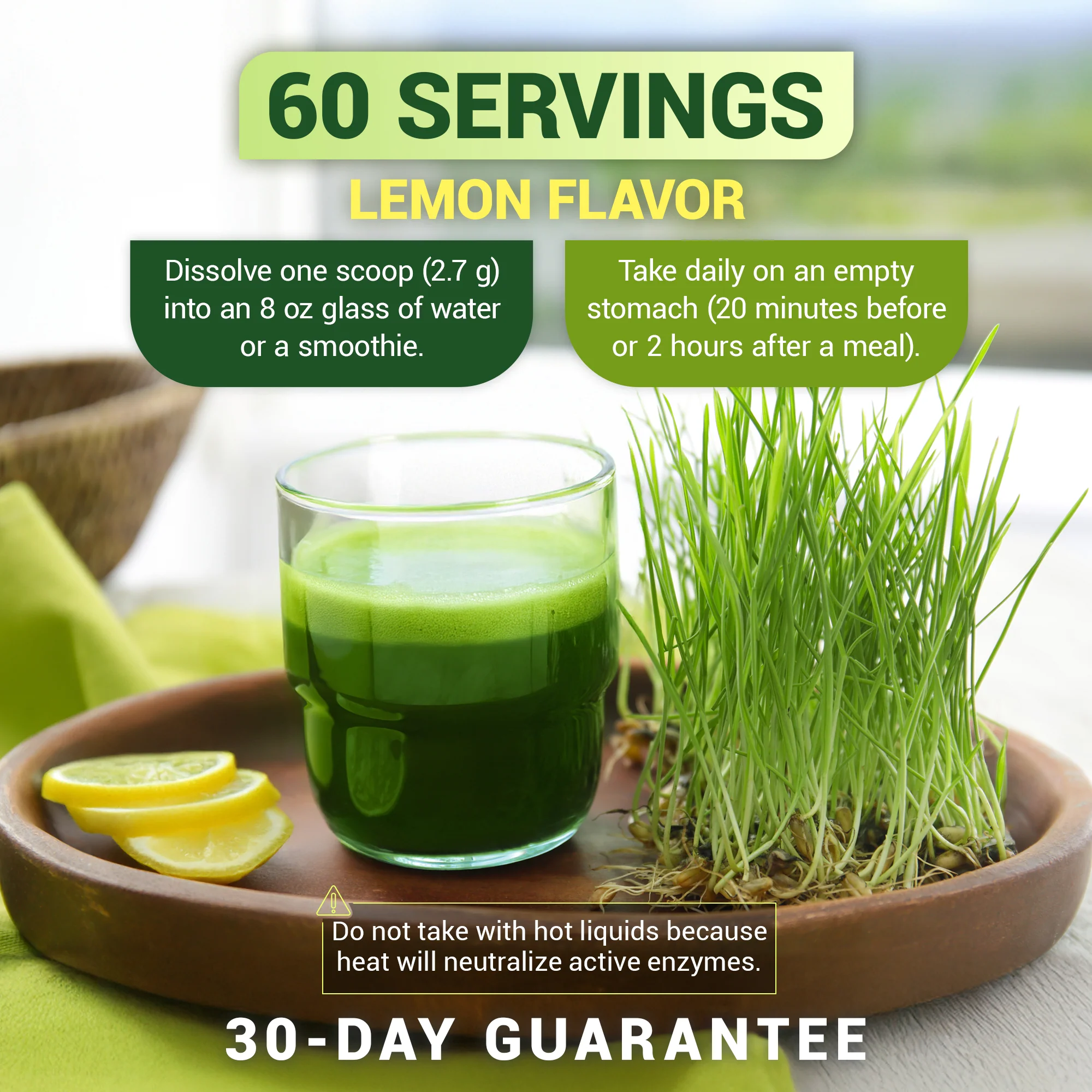 Raw Organic Wheatgrass Juice Powder USDA Organic – Lemon - Image 8