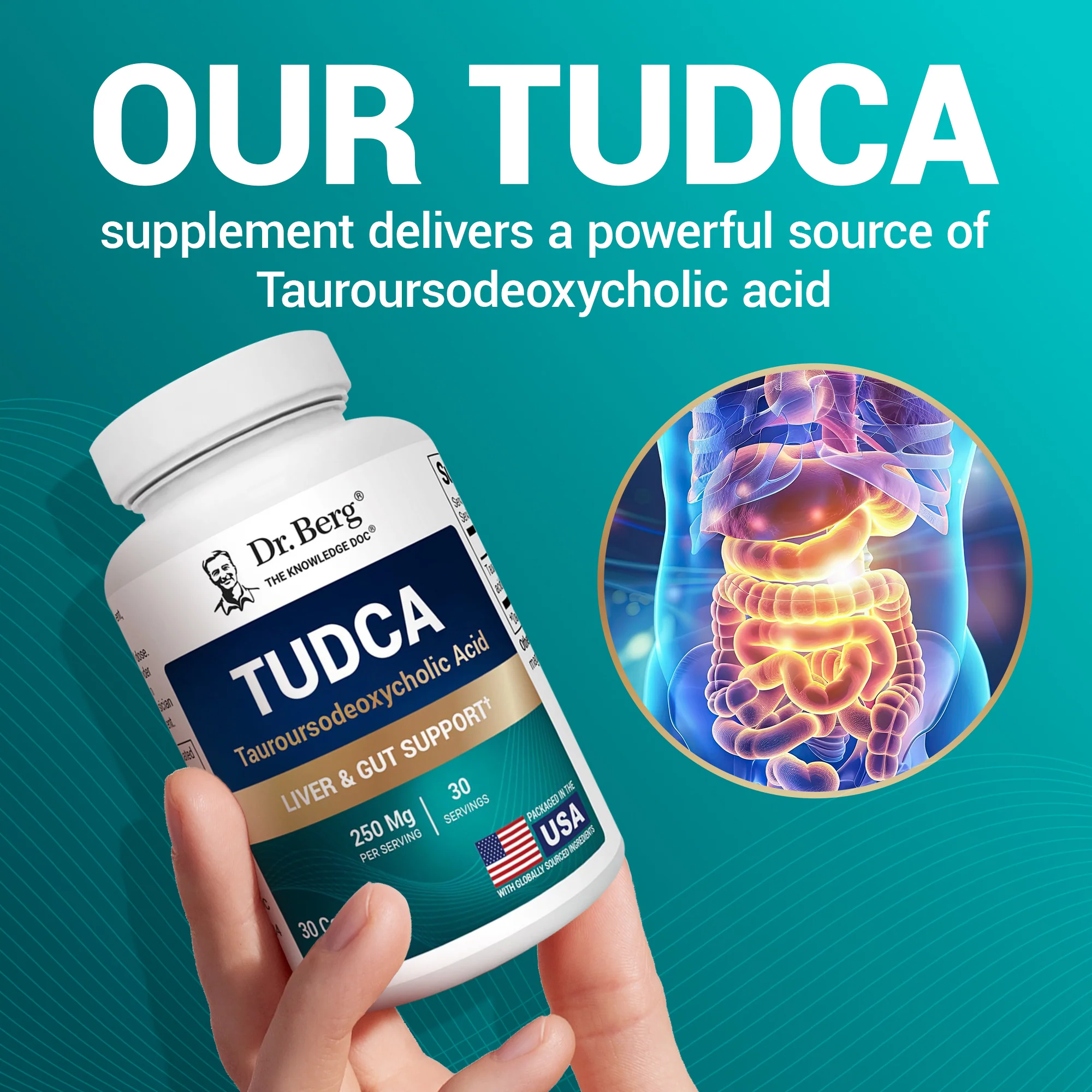 TUDCA – 250 mg of Tauroursodeoxycholic Acid – 30 Vegetable Capsules - Image 8