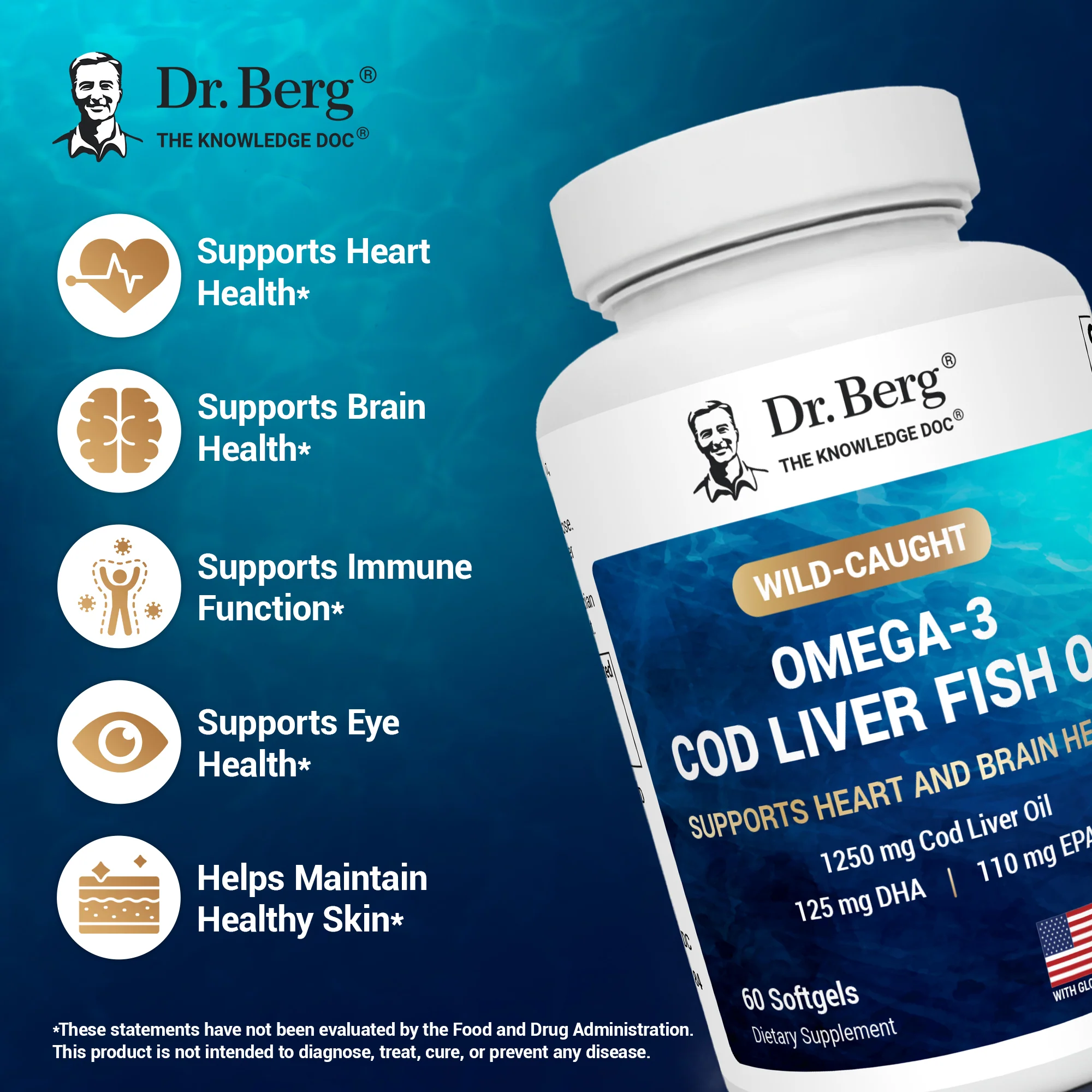Wild-Caught Omega-3 Cod Liver Fish Oil DHA EPA – 60 Softgels - Image 7